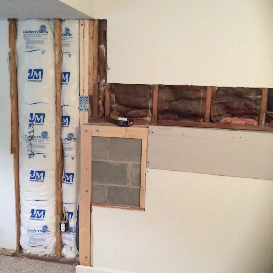 Wall insulation replacement during Basement Flood Cleanup in Rose Hill